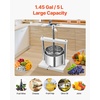 image:imageVEVOR 145 Gal5L Fruit Wine Press 2 Stainless Steel Barrels Manual Juice Maker Cider Apple Grape Tincture Honey Olive Oil Making Press with Triangular Handle for Outdoor Kitchen HomeWhite
