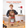 image:imageVEVOR 145 Gal5L Fruit Wine Press 2 Stainless Steel Barrels Manual Juice Maker Cider Apple Grape Tincture Honey Olive Oil Making Press with Triangular Handle for Outdoor Kitchen HomeRed