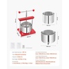 image:imageVEVOR 145 Gal5L Fruit Wine Press 2 Stainless Steel Barrels Manual Juice Maker Cider Apple Grape Tincture Honey Olive Oil Making Press with Triangular Handle for Outdoor Kitchen HomeRed