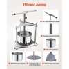 image:imageVEVOR 145 Gal5L Fruit Wine Press 2 Stainless Steel Barrels Manual Juice Maker Cider Apple Grape Tincture Honey Olive Oil Making Press with Triangular Handle for Outdoor Kitchen HomeSilver