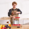 image:imageVEVOR 145 Gal5L Fruit Wine Press 2 Stainless Steel Barrels Manual Juice Maker Cider Apple Grape Tincture Honey Olive Oil Making Press with Triangular Handle for Outdoor Kitchen HomeRed