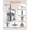 image:imageVEVOR 145 Gal5L Fruit Wine Press 2 Stainless Steel Barrels Manual Juice Maker Cider Apple Grape Tincture Honey Olive Oil Making Press with Triangular Handle for Outdoor Kitchen HomeSilver