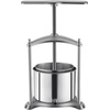 image:imageVEVOR 145 Gal5L Fruit Wine Press 2 Stainless Steel Barrels Manual Juice Maker Cider Apple Grape Tincture Honey Olive Oil Making Press with Triangular Handle for Outdoor Kitchen HomeSilver