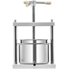 image:imageVEVOR 145 Gal5L Fruit Wine Press 2 Stainless Steel Barrels Manual Juice Maker Cider Apple Grape Tincture Honey Olive Oil Making Press with Triangular Handle for Outdoor Kitchen HomeWhite