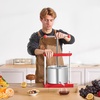 image:imageVEVOR 145 Gal5L Fruit Wine Press 2 Stainless Steel Barrels Manual Juice Maker Cider Apple Grape Tincture Honey Olive Oil Making Press with Triangular Handle for Outdoor Kitchen HomeRed