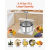 image:imageVEVOR 145 Gal5L Fruit Wine Press 2 Stainless Steel Barrels Manual Juice Maker Cider Apple Grape Tincture Honey Olive Oil Making Press with Triangular Handle for Outdoor Kitchen HomeWhite