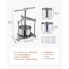image:imageVEVOR 145 Gal5L Fruit Wine Press 2 Stainless Steel Barrels Manual Juice Maker Cider Apple Grape Tincture Honey Olive Oil Making Press with Triangular Handle for Outdoor Kitchen HomeSilver