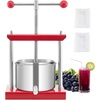 image:imageVEVOR 145 Gal5L Fruit Wine Press 2 Stainless Steel Barrels Manual Juice Maker Cider Apple Grape Tincture Honey Olive Oil Making Press with Triangular Handle for Outdoor Kitchen HomeRed