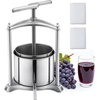 image:imageVEVOR 145 Gal5L Fruit Wine Press 2 Stainless Steel Barrels Manual Juice Maker Cider Apple Grape Tincture Honey Olive Oil Making Press with Triangular Handle for Outdoor Kitchen HomeSilver