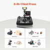 image:imageVEVOR 15x15 Heat Press Machine 8 in 1 Combo with 30 OZ Tumbler Press amp Hat Press Slide Out Heat Press Sublimation Machine for TShirts Hats Caps Tumblers Glass Cans Mugs and Plates Light Green8in115x15Black