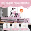 image:imageVEVOR 15x15 Heat Press Machine 8 in 1 Combo with 30 OZ Tumbler Press amp Hat Press Slide Out Heat Press Sublimation Machine for TShirts Hats Caps Tumblers Glass Cans Mugs and Plates Light Green8in115x1530OZPink