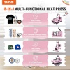 image:imageVEVOR 15x15 Heat Press Machine 8 in 1 Combo with 30 OZ Tumbler Press amp Hat Press Slide Out Heat Press Sublimation Machine for TShirts Hats Caps Tumblers Glass Cans Mugs and Plates Light Green8in115x1530OZPink