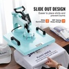 image:imageVEVOR 15x15 Heat Press Machine 8 in 1 Combo with 30 OZ Tumbler Press amp Hat Press Slide Out Heat Press Sublimation Machine for TShirts Hats Caps Tumblers Glass Cans Mugs and Plates Light Green8in115x1530OZGreen