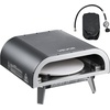image:imageVEVOR 16 in Outdoor Pizza Oven Auto Rotating Propane Gas Pizza Ovens Portable PizzaCooker with Electric Rotate PizzaStone Carry Bag Propane Pizza Maker For Outside Backyard Patio Camping Black12 Inch