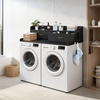 image:imageVEVOR 2 Drawers Washer Dryer Countertop with Shelf 54 x 27 Wooden Laundry Countertop with 2 Hooks amp Splicing Panels Washer and Dryer Topper Laundry Room Organization and Storage BlackBlack
