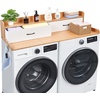 image:imageVEVOR 2 Drawers Washer Dryer Countertop with Shelf 54 x 27 Wooden Laundry Countertop with 2 Hooks amp Splicing Panels Washer and Dryer Topper Laundry Room Organization and Storage BlackNatural