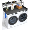 image:imageVEVOR 2 Drawers Washer Dryer Countertop with Shelf 54 x 27 Wooden Laundry Countertop with 2 Hooks amp Splicing Panels Washer and Dryer Topper Laundry Room Organization and Storage BlackBlack