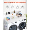 image:imageVEVOR 2 Drawers Washer Dryer Countertop with Shelf 54 x 27 Wooden Laundry Countertop with 2 Hooks amp Splicing Panels Washer and Dryer Topper Laundry Room Organization and Storage BlackWhite