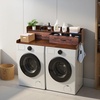 image:imageVEVOR 2 Drawers Washer Dryer Countertop with Shelf 54 x 27 Wooden Laundry Countertop with 2 Hooks amp Splicing Panels Washer and Dryer Topper Laundry Room Organization and Storage BlackBrown