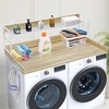 image:imageVEVOR 2 Drawers Washer Dryer Countertop with Shelf 54 x 27 Wooden Laundry Countertop with 2 Hooks amp Splicing Panels Washer and Dryer Topper Laundry Room Organization and Storage BlackOak
