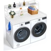 image:imageVEVOR 2 Drawers Washer Dryer Countertop with Shelf 54 x 27 Wooden Laundry Countertop with 2 Hooks amp Splicing Panels Washer and Dryer Topper Laundry Room Organization and Storage BlackWhite