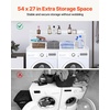 image:imageVEVOR 2 Drawers Washer Dryer Countertop with Shelf 54 x 27 Wooden Laundry Countertop with 2 Hooks amp Splicing Panels Washer and Dryer Topper Laundry Room Organization and Storage BlackWhite