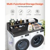 image:imageVEVOR 2 Drawers Washer Dryer Countertop with Shelf 54 x 27 Wooden Laundry Countertop with 2 Hooks amp Splicing Panels Washer and Dryer Topper Laundry Room Organization and Storage BlackBlack