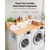 image:imageVEVOR 2 Drawers Washer Dryer Countertop with Shelf 54 x 27 Wooden Laundry Countertop with 2 Hooks amp Splicing Panels Washer and Dryer Topper Laundry Room Organization and Storage BlackNatural