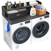 image:imageVEVOR 2 Drawers Washer Dryer Countertop with Shelf 54 x 27 Wooden Laundry Countertop with 2 Hooks amp Splicing Panels Washer and Dryer Topper Laundry Room Organization and Storage BlackBlack