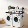 image:imageVEVOR 2 Drawers Washer Dryer Countertop with Shelf 54 x 27 Wooden Laundry Countertop with 2 Hooks amp Splicing Panels Washer and Dryer Topper Laundry Room Organization and Storage BlackBlack