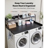 image:imageVEVOR 2 Drawers Washer Dryer Countertop with Shelf 54 x 27 Wooden Laundry Countertop with 2 Hooks amp Splicing Panels Washer and Dryer Topper Laundry Room Organization and Storage BlackBlack