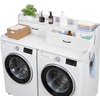 image:imageVEVOR 2 Drawers Washer Dryer Countertop with Shelf 54 x 27 Wooden Laundry Countertop with 2 Hooks amp Splicing Panels Washer and Dryer Topper Laundry Room Organization and Storage BlackWhite