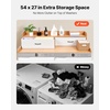 image:imageVEVOR 2 Drawers Washer Dryer Countertop with Shelf 54 x 27 Wooden Laundry Countertop with 2 Hooks amp Splicing Panels Washer and Dryer Topper Laundry Room Organization and Storage BlackNatural