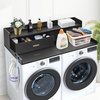 image:imageVEVOR 2 Drawers Washer Dryer Countertop with Shelf 54 x 27 Wooden Laundry Countertop with 2 Hooks amp Splicing Panels Washer and Dryer Topper Laundry Room Organization and Storage BlackBlack