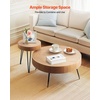 image:imageVEVOR 2 Pieces Round Coffee Tables Sets 313 in Industrial Living Room Table with 1 End Side Table Easy Assembly Coffee and End Tables Sets with Metal Legs for Office Living Room and Apartment