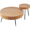 image:imageVEVOR 2 Pieces Round Coffee Tables Sets 313 in Industrial Living Room Table with 1 End Side Table Easy Assembly Coffee and End Tables Sets with Metal Legs for Office Living Room and Apartment