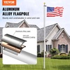 image:imageVEVOR 20FT Sectional Flagpole Kit Heavy Duty Aluminum Alloy in Ground Poles for Outside 3 Display Modes with 3x5 American Flag Professional Accessories SilverSilver
