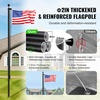 image:imageVEVOR 20FT Sectional Flagpole Kit Heavy Duty Aluminum Alloy in Ground Poles for Outside 3 Display Modes with 3x5 American Flag Professional Accessories SilverBlack  30FT