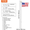 image:imageVEVOR 20FT Sectional Flagpole Kit Heavy Duty Aluminum Alloy in Ground Poles for Outside 3 Display Modes with 3x5 American Flag Professional Accessories SilverSilver