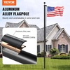 image:imageVEVOR 20FT Sectional Flagpole Kit Heavy Duty Aluminum Alloy in Ground Poles for Outside 3 Display Modes with 3x5 American Flag Professional Accessories SilverBlack  30FT
