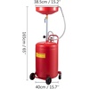image:imageVEVOR 21 Gallon Waste Oil Drain Tank Air Operated Portable Oil Drainer with Adjustable Funnel Height Industrial Fluid Drain Tank with Wheels Fluid Fuel Transfer Drainage for Auto Repair Shops Red157 x 152x 65 in