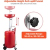 image:imageVEVOR 21 Gallon Waste Oil Drain Tank Air Operated Portable Oil Drainer with Adjustable Funnel Height Industrial Fluid Drain Tank with Wheels Fluid Fuel Transfer Drainage for Auto Repair Shops Red157 x 152x 65 in