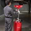 image:imageVEVOR 21 Gallon Waste Oil Drain Tank Air Operated Portable Oil Drainer with Adjustable Funnel Height Industrial Fluid Drain Tank with Wheels Fluid Fuel Transfer Drainage for Auto Repair Shops Red201 x 201 x 661 in