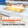 image:imageVEVOR 24 x 8 inch Dropin Fire Pit Pan Rectangular Stainless Steel Fire Pit Burner Kit Propane Gas Fire Pan 120000 BTU with HBurner for Indoor or Outdoor Use36 x 12 inch