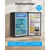image:imageVEVOR 32 CuFt Mini Fridge with Freezer Single Door Compact Refrigerator with Micron Freezer Zone 7Mode Adjustable Temp Energy Efficient Dorm Fridge Reversible Door Low Noise Brushed Steel