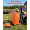 image:imageVEVOR 35 Gallon Fuel Gas Caddy Carbon Steel Portable Fuel Transfer Storage Tank with Manual Pump amp 4 Wheels Gasoline Diesel Can Container for Cars Lawn Mowers ATVs Boats Motorcycles Orange