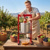 image:imageVEVOR 369 Gal14L Fruit Wine Press Stainless Steel Basket with Crossbeam and Triangular Structure Manual Juice Maker Cider Apple Grape Tincture Making Press with THandle for Kitchen Home793 Gal