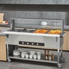 image:imageVEVOR 3Pan Commercial Food Warmer 3 x 206QT Electric Steam Table 1500W Professional Buffet Catering Food Warmer with Acrylic Sneeze Guard Food Grade Stainless Steel Server for Party Restaurant4Pan96QT