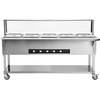 image:imageVEVOR 3Pan Commercial Food Warmer 3 x 206QT Electric Steam Table 1500W Professional Buffet Catering Food Warmer with Acrylic Sneeze Guard Food Grade Stainless Steel Server for Party Restaurant5Pan120QT