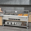 image:imageVEVOR 3Pan Commercial Food Warmer 3 x 206QT Electric Steam Table 1500W Professional Buffet Catering Food Warmer with Acrylic Sneeze Guard Food Grade Stainless Steel Server for Party Restaurant5Pan120QT